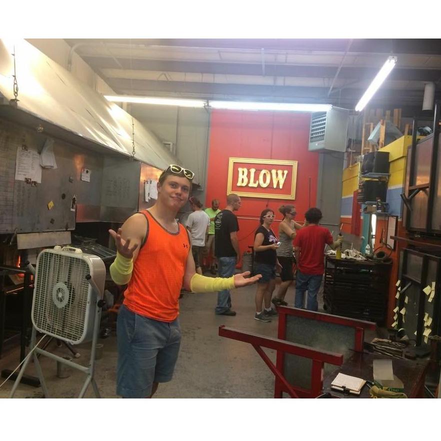 At the glass-blowing class I surprised James with when we took our megabus trip through Boston!