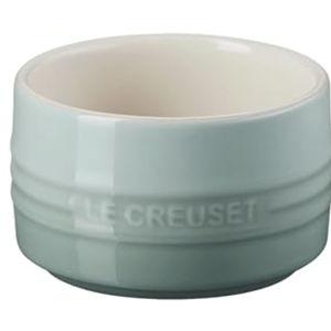 Le Creuset Stoneware Round Ramekin Straight Wall Set of 2, 7 oz. Each, Sea Salt