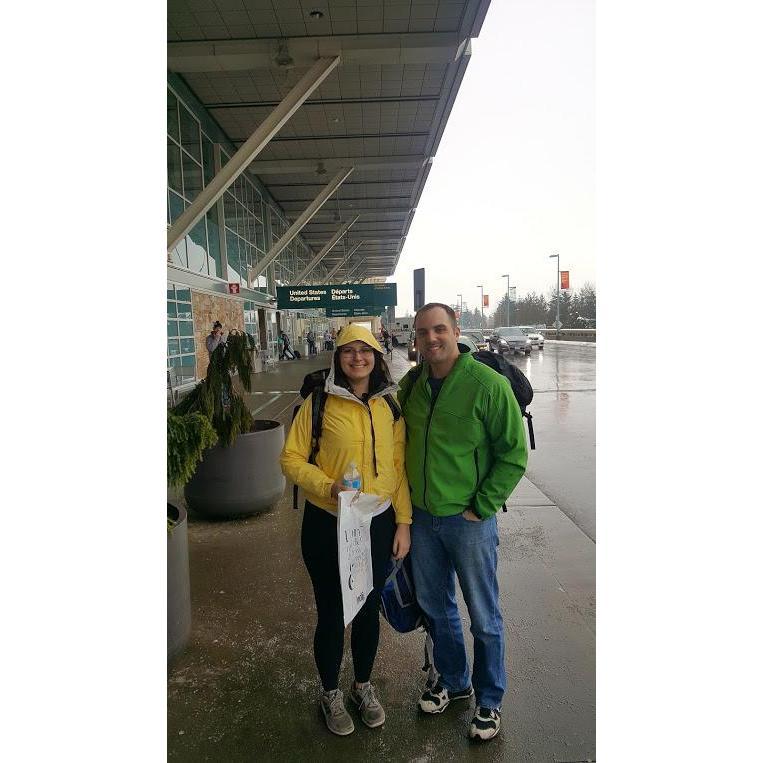 Catherine and Brent off for their backpacking trip around Costa Rica! February 2017