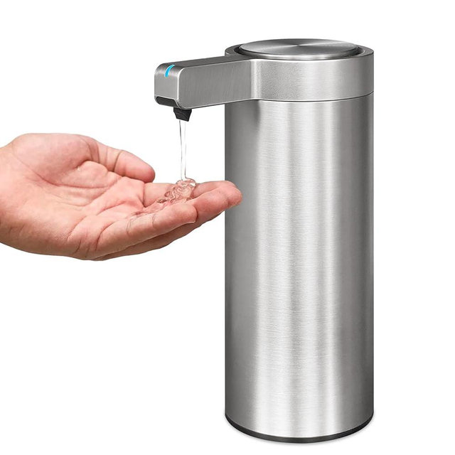 Mamiddle 9 oz. Automatic Soap Dispenser Stainless Steel with Sensor Infrared Soap Dispenser Electric IPX5 Waterproof USB-C Charging Motion Sensor for Kitchen & Bathroom (Brushed Silver)