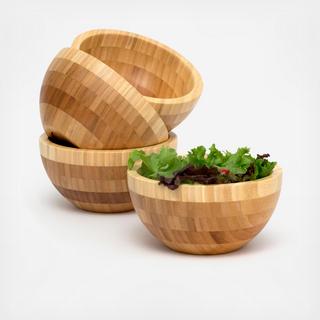 Bamboo Two-Tone Bowl, Set of 4