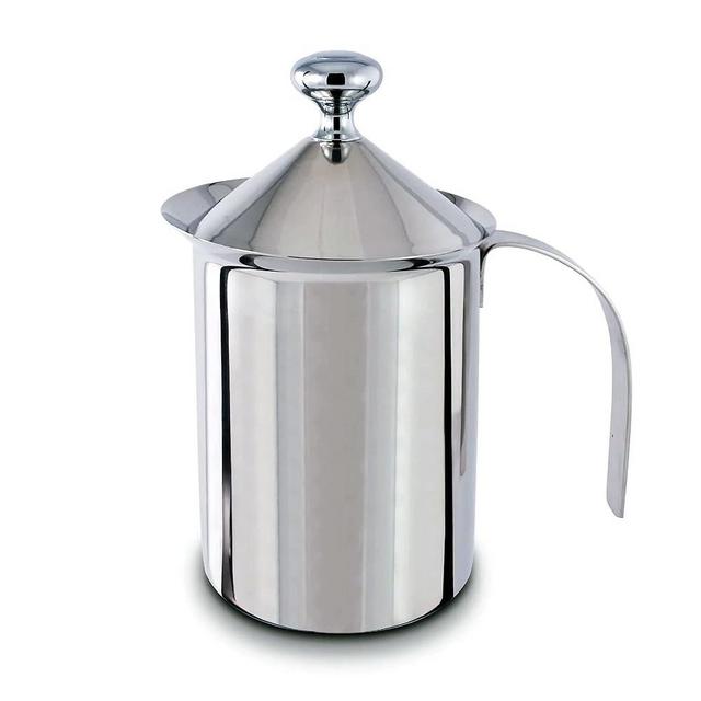 Cuisinox Polished Stainless Steel Hand Pump Cappuccino Milk Frother, 500ml