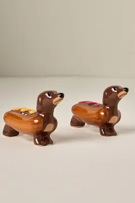 Dachshunds in Hot Dogs Ceramic Salt & Pepper Shakers