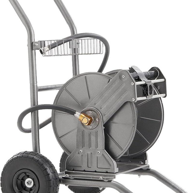 Giraffe Tools Garden Hose Reel Cart with Wheels, Heavy Duty Metal Water Hose Reel Cart, 200 ft of 1/2 Capacity, Mobile Hose Reel Cart for Outside