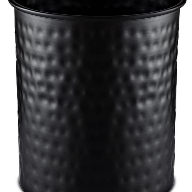 Monarch Abode Hand Hammered Kitchen Utensil Holder Crock, Large, Black