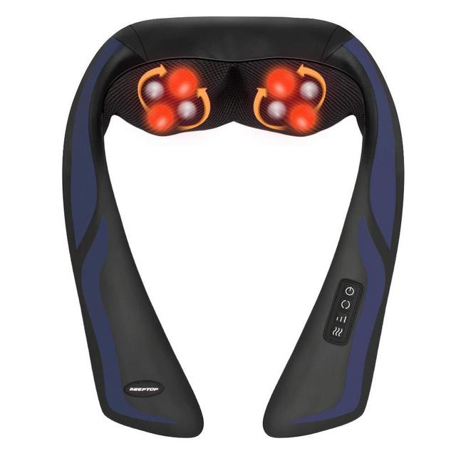 Shiatsu Neck and Shoulder Massager with Heat - Electric Back Massage Pillow with 3D Deep Tissue Kneading for Neck, Shoulder, Back, Legs, and Foot Muscle Pain Relief - Use at Home, Office, or Car
