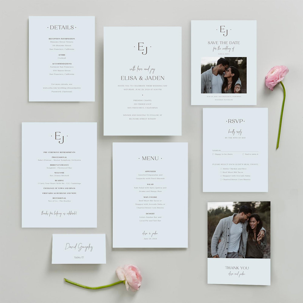 Bayway | Ice | Zola Wedding Place Cards