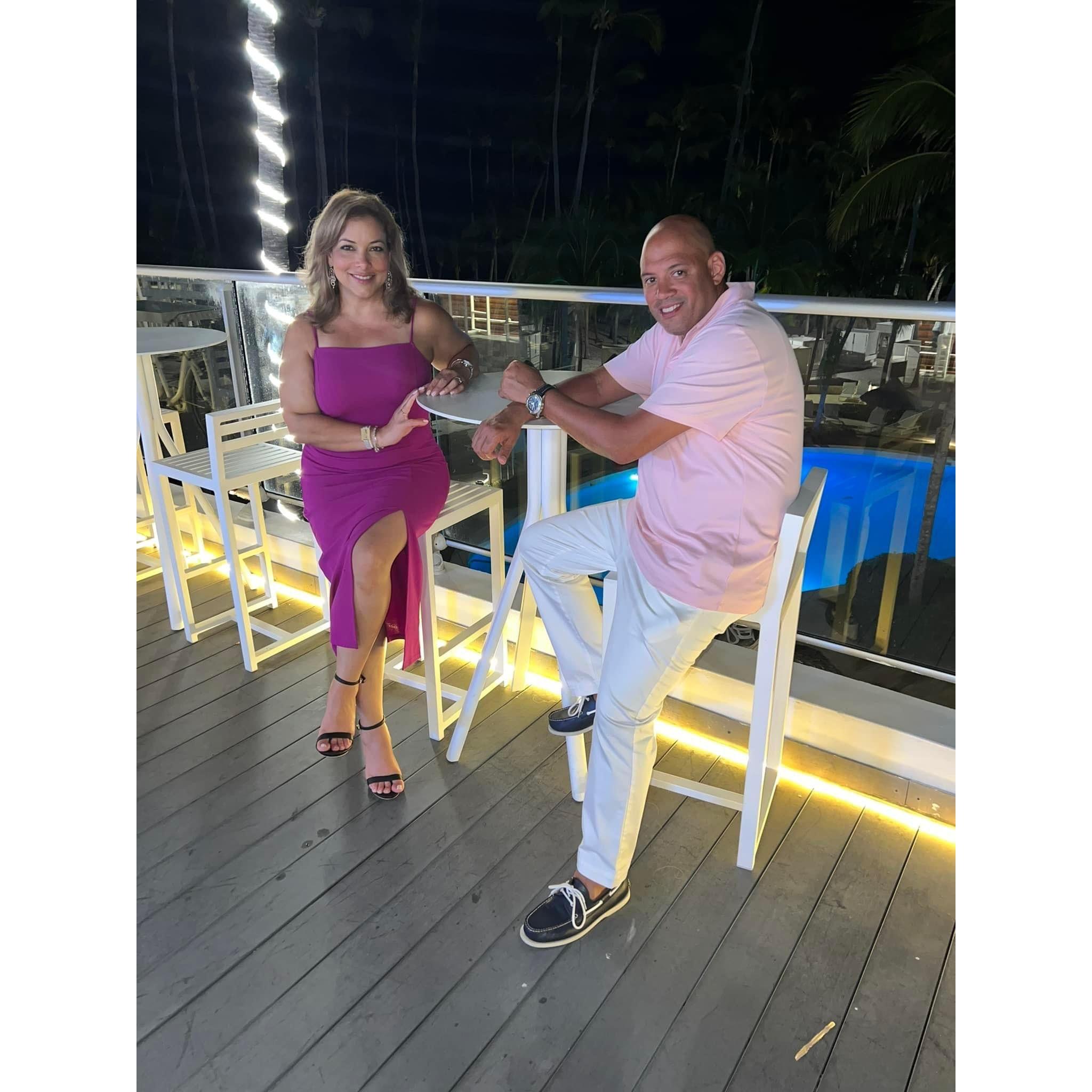 Cocktails on the balcony.