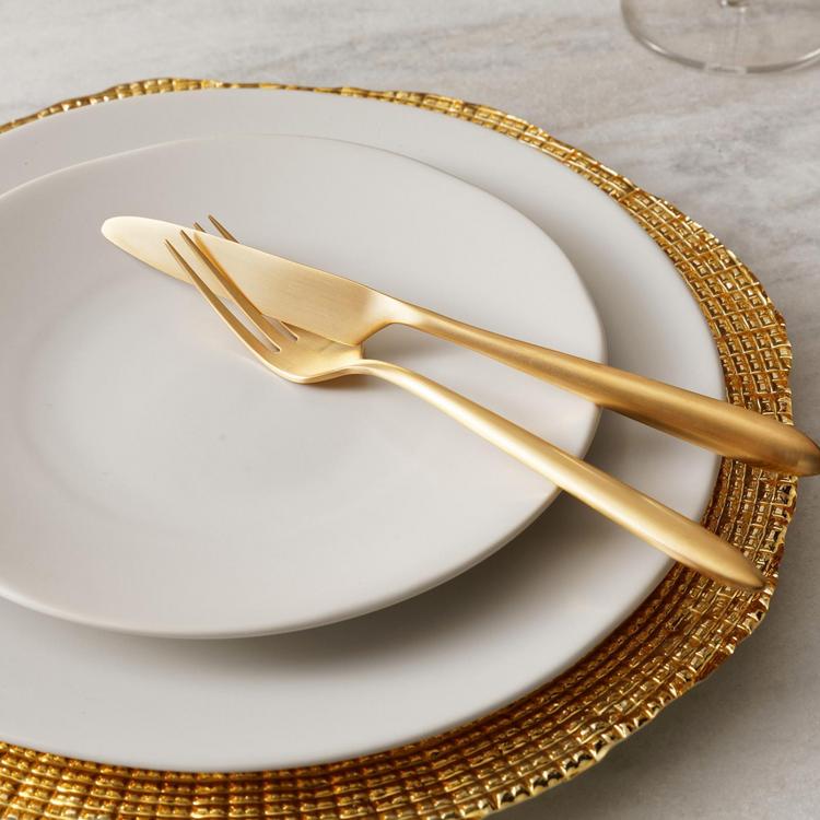 Velo Flatware Set in Brushed Gold | Parachute