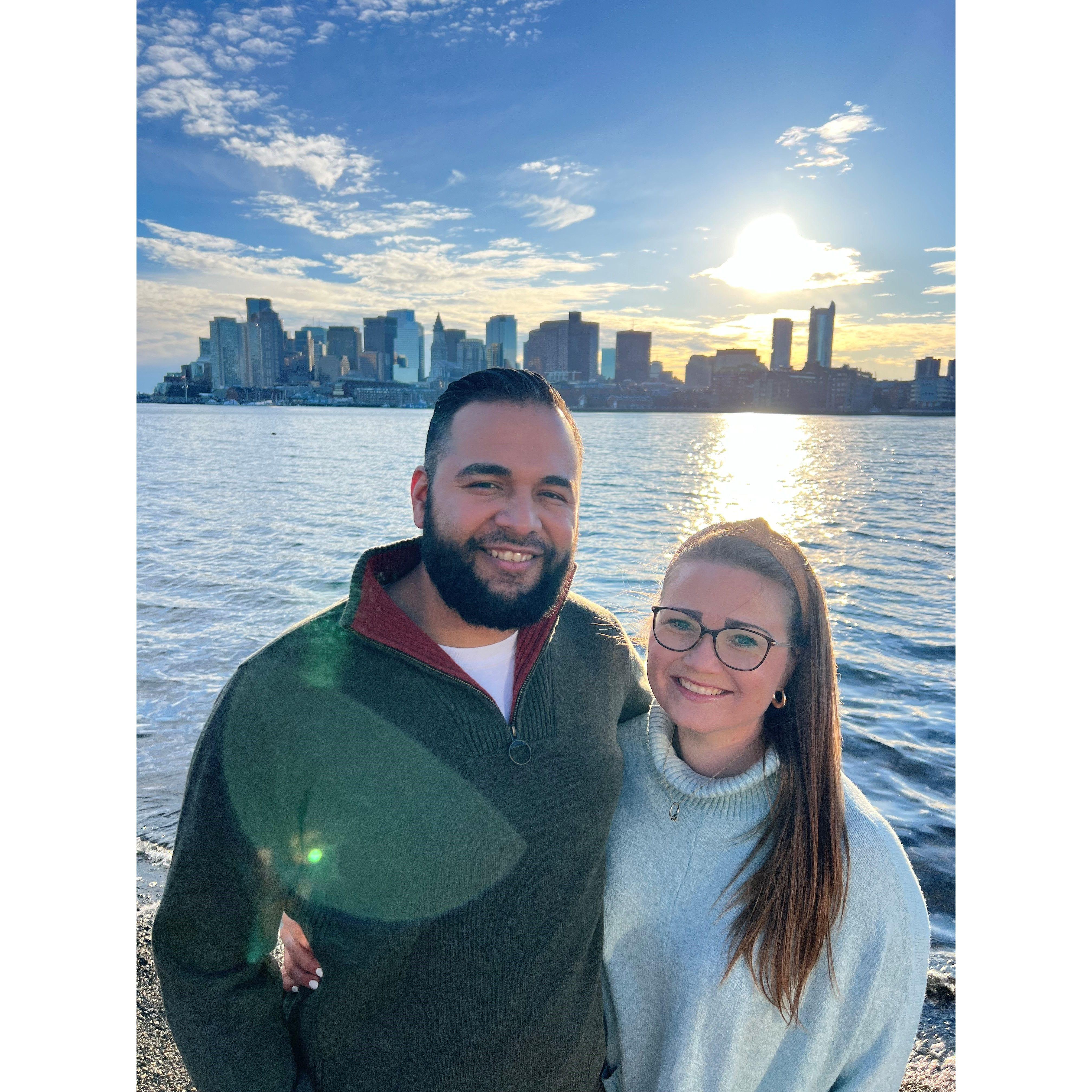 Engagement Photos at the East Boston Waterfront - Winter 2024