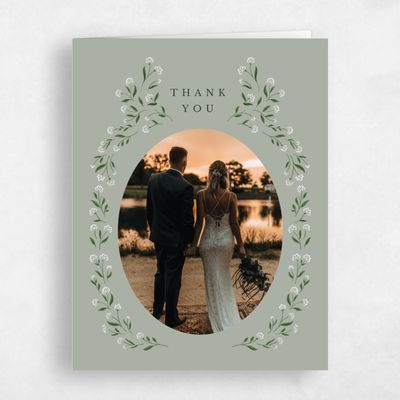 Pale Sage, Green Wedding Thank You - Samlet Photo
