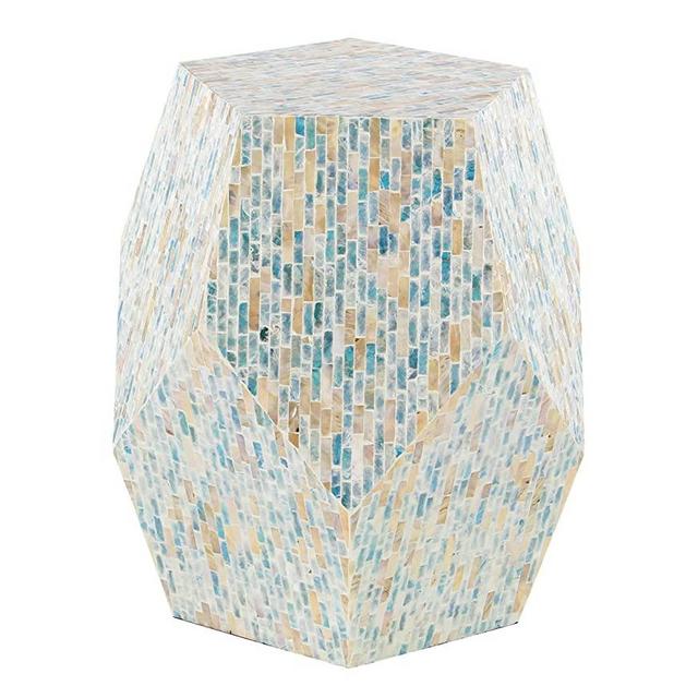 Deco 79 Mother of Pearl Hexagon Accent Table, 16" x 16" x 19", Multi Colored