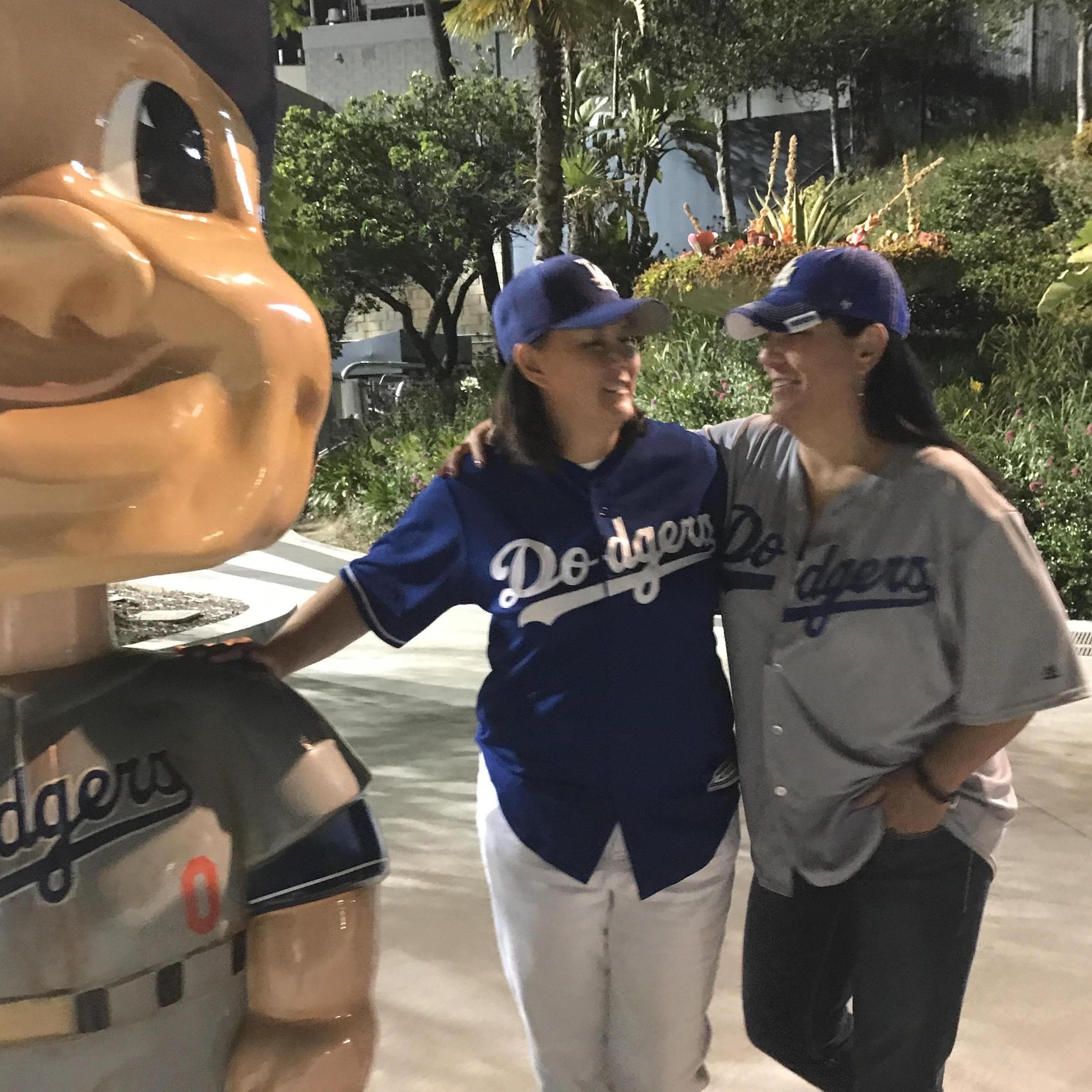 Two Dodger fans with no place to go