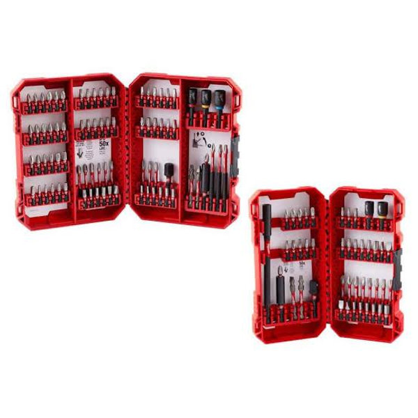 Milwaukee SHOCKWAVE Impact Duty Alloy Steel Screw Driver Bit Set and SHOCKWAVE Impact Duty Titanium Drill Bit Set (73-Piece) 48-32-4024-48-89-4631