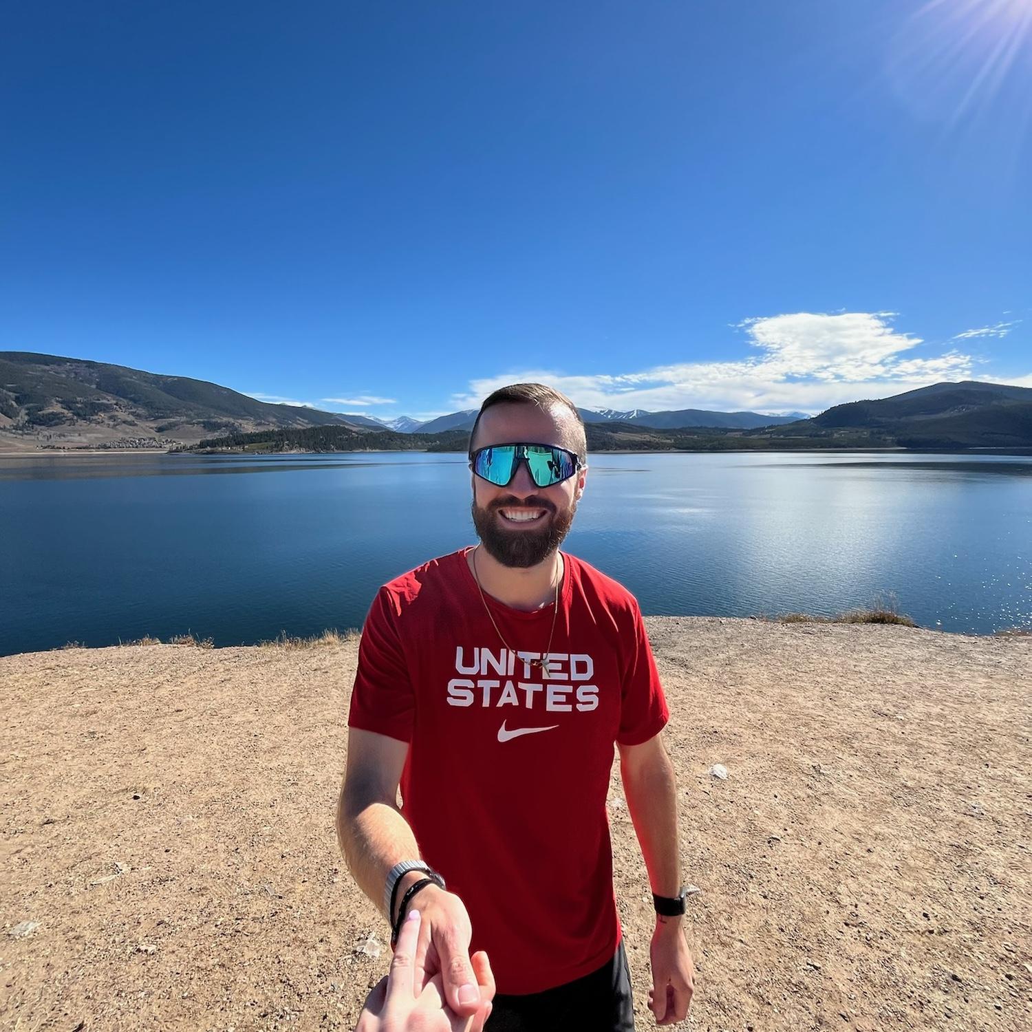 Running around the reservoir in Dillon, CO.