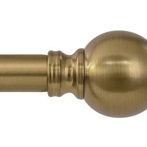 Warm Gold Curtain Rods for Windows 48 to 84 Inch 1" Diameter Adjustable Heavy Duty Brass Window Curtain Rod with Metal Finials for Living Room Bedroom Farmhouse Kitchen Outdoor