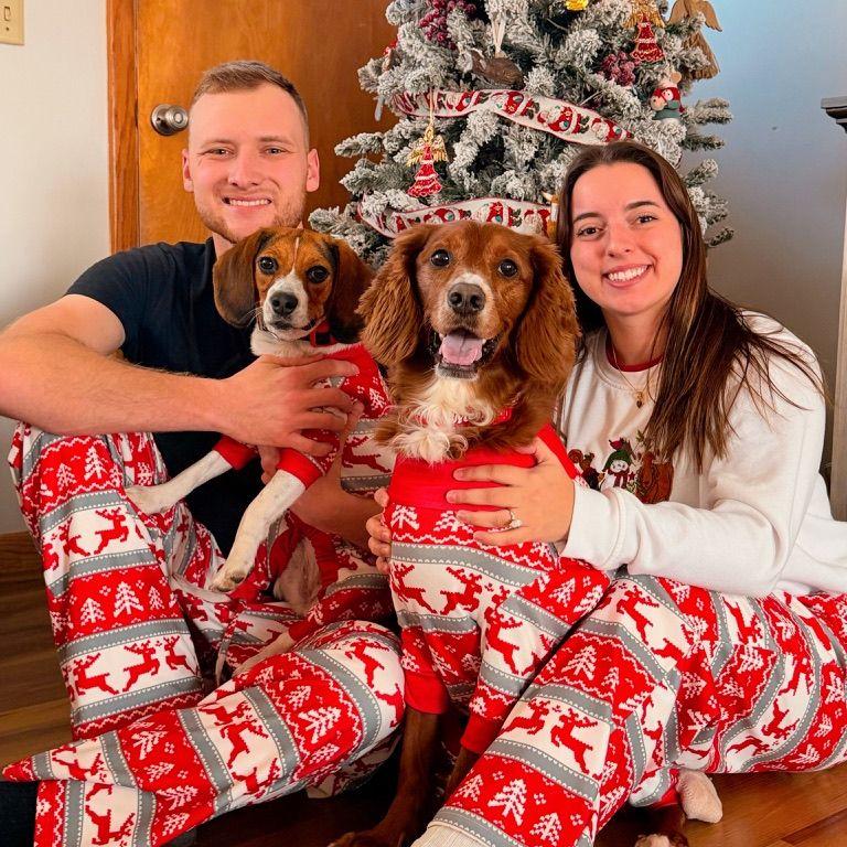 December 25th, 2025: The annual Christmas photo wasn't easy after adding another dog!