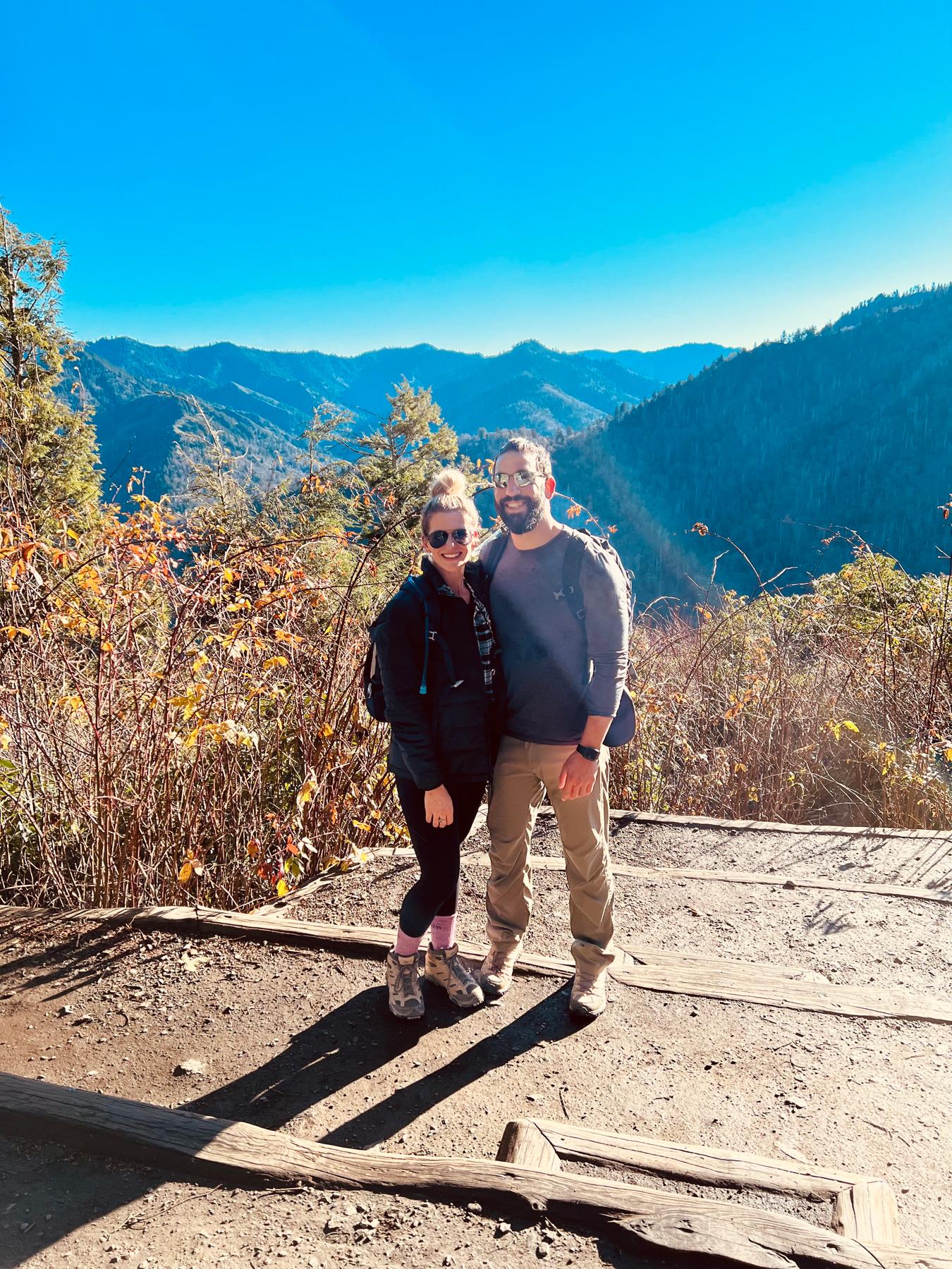 One of our favorite things to do-hike! We love visiting National Parks and plan to keep checking them off our list. (Jose thought about proposing here in the Smokies-glad he waited)