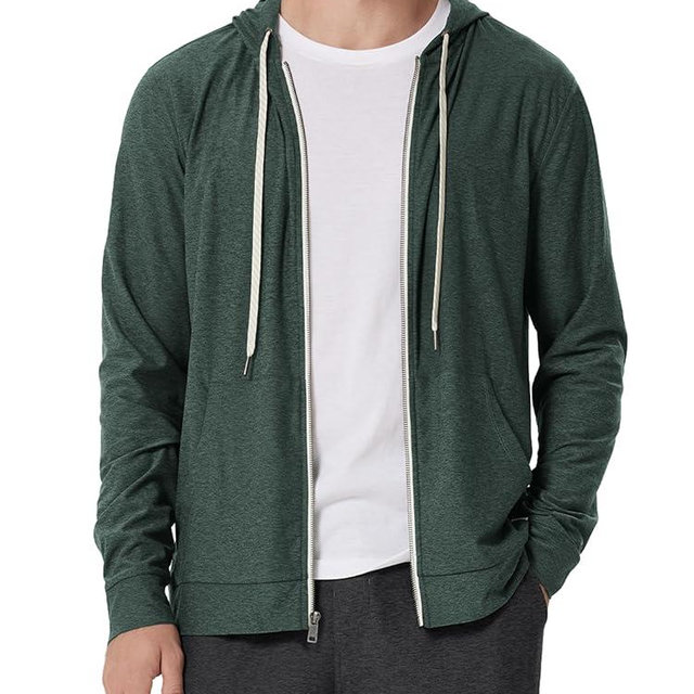 ODODOS Men's Full-Zip Hoodie - odSTRATUM Tech Ultra Soft Outfit UPF 50+ Performance Hooded Jacket with Pockets