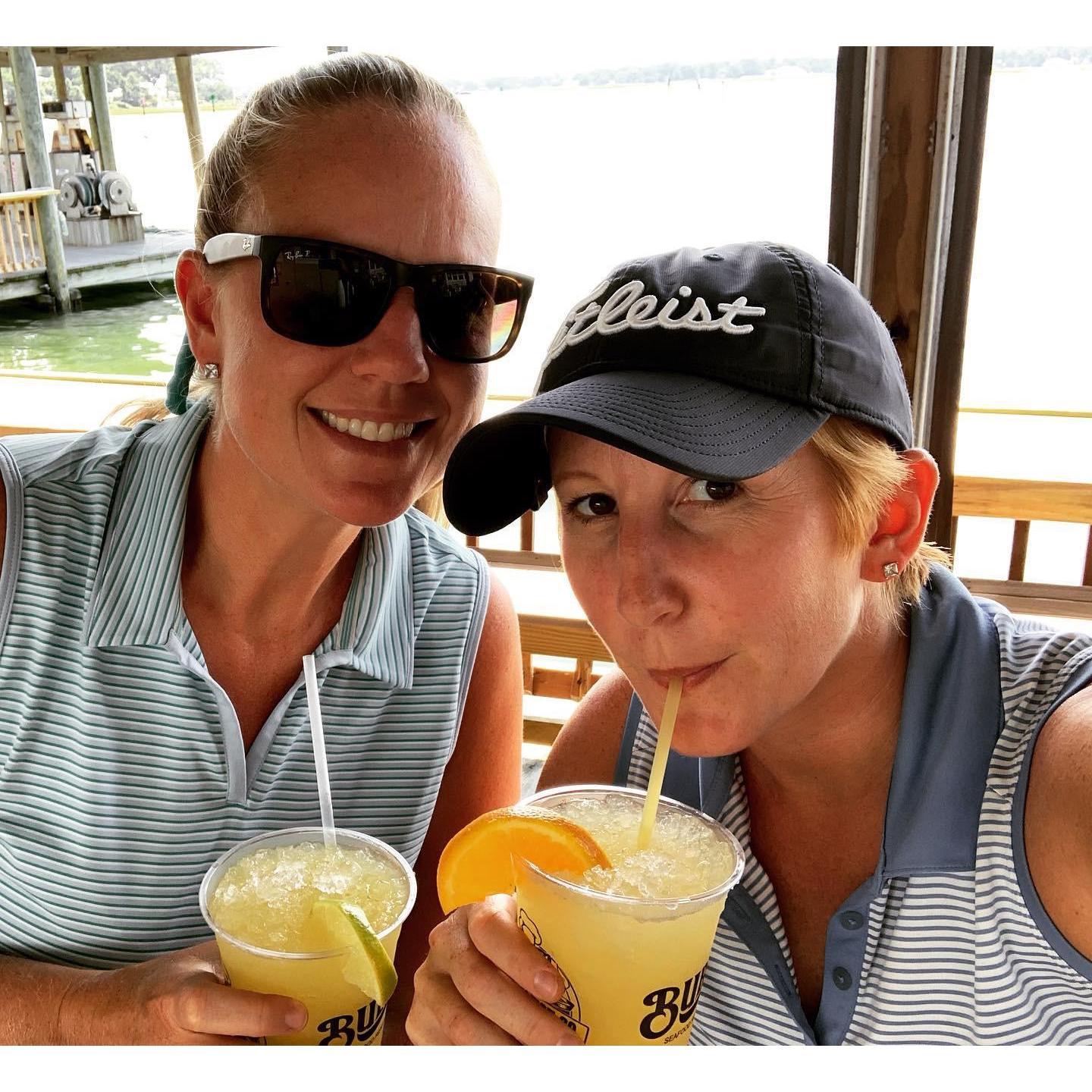 Enjoying a couple of crushes at the Back Deck