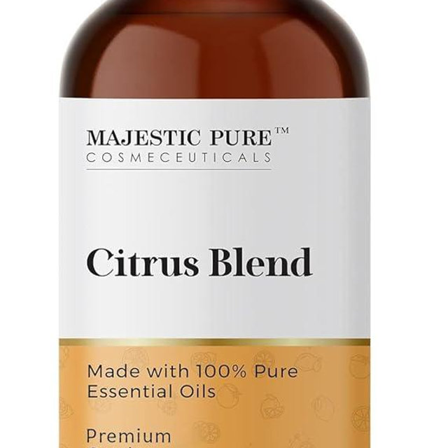 Majestic Pure Citrus Essential Oil Blend | 100% Pure & Natural for a Joyful, Positive Aroma | Pink Grapefruit, Orange, Spearmint, Lemon Essential Oil for Diffusers & Aromatherapy | 1oz