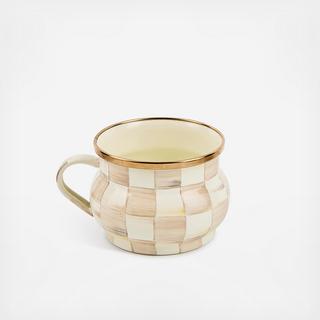 Mocha Check Stainless Steel Teacup