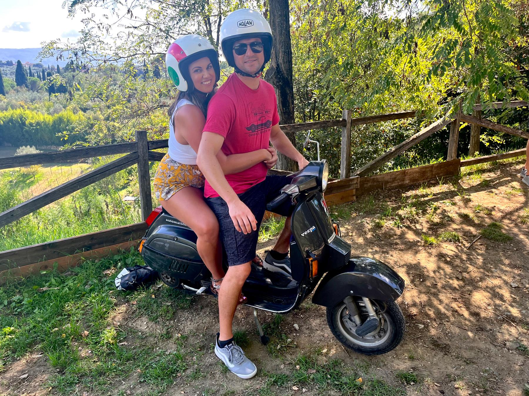 Riding a Vespa through the hills of Tuscany!