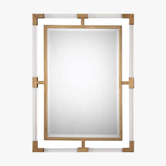Shana Rectangular Wall Mirror, Gold, 28"W X 38"H