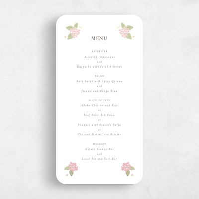 Pink Rounded Wedding Menu - Campanule