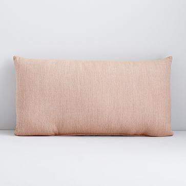 Sunbrella Solid Indoor/Outdoor Cast Lumbar Pillow, Petal, 12"x21"