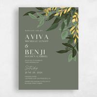 Green Wedding Invitation - Summerlin Corner Foil