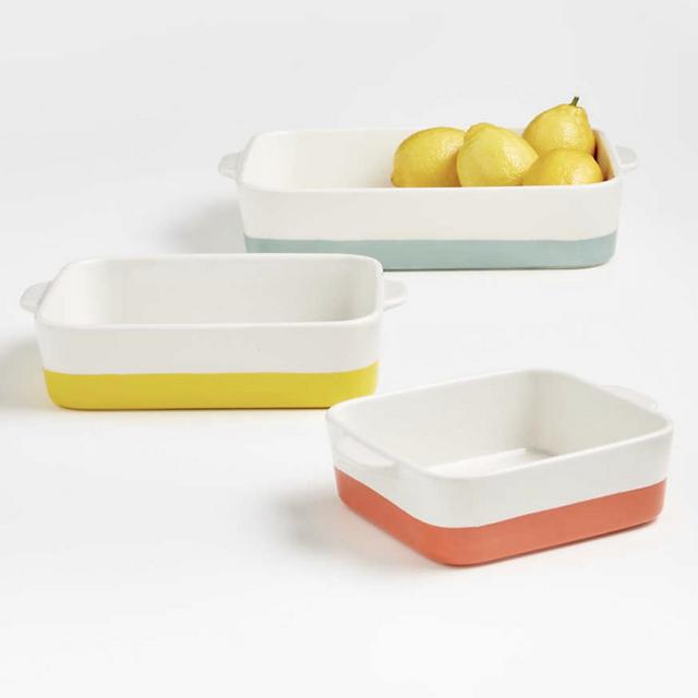 Maeve Dipped Ceramic Baking Dishes, Set of 3