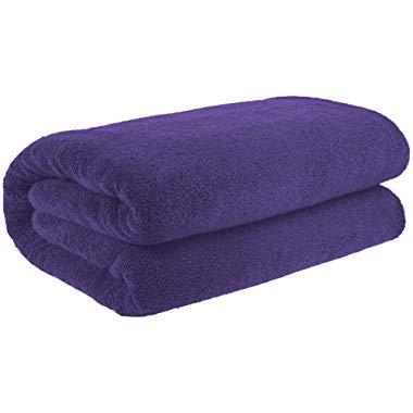 40x80 Inches Jumbo Size, Thick and Large 650 GSM Bath Sheet Cotton, Luxury Hotel & Spa Quality, Absorbent and Soft Decorative Kitchen and Bathroom Turkish Towels, Purple