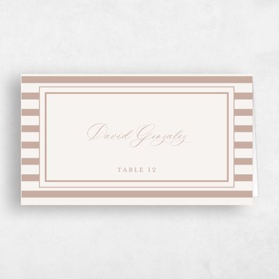 Latte, Brown Wedding Place Card - Azelie