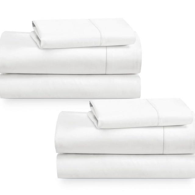 California Design Den 2-Pack Twin Size Bed Sheets Cotton - 400 Thread Count 100% Cotton Sateen - Soft, Breathable & Cooling Sheets, Wrinkle Resistant, 2 Sets of Deep Pocket Bed Sheets - Antique White