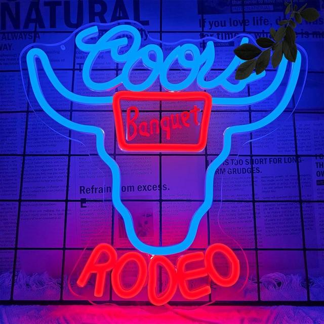 JooeTuu Beer Neon Sign Dimmable Western Neon Light Signs for Wall Decor Cowboy Neon Sign for Man Cave Home Bar Beer Club Pub Bistro