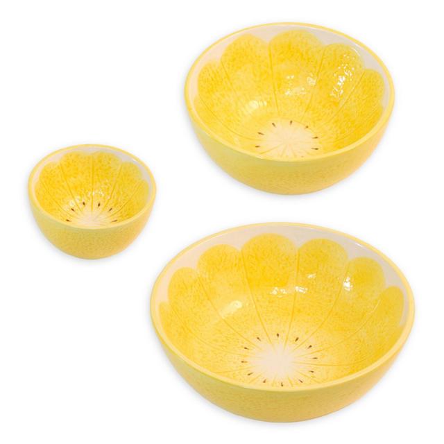 Boston International Lemon Drop 3-Piece Bowl Set in Yellow