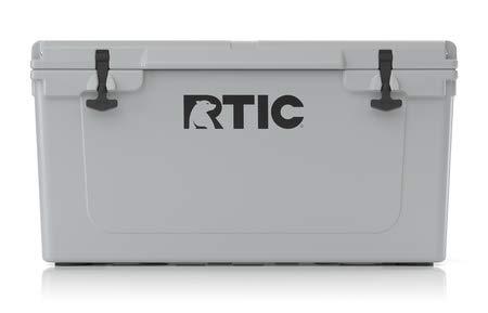 RTIC Hard Cooler 65 qt, Grey, Ice Chest with Heavy Duty Rubber Latches, 3 Inch Insulated Walls