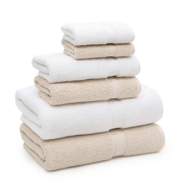 6pc Sinemis Turkish Bath Towel Set Beige/White - Linum Home Textiles