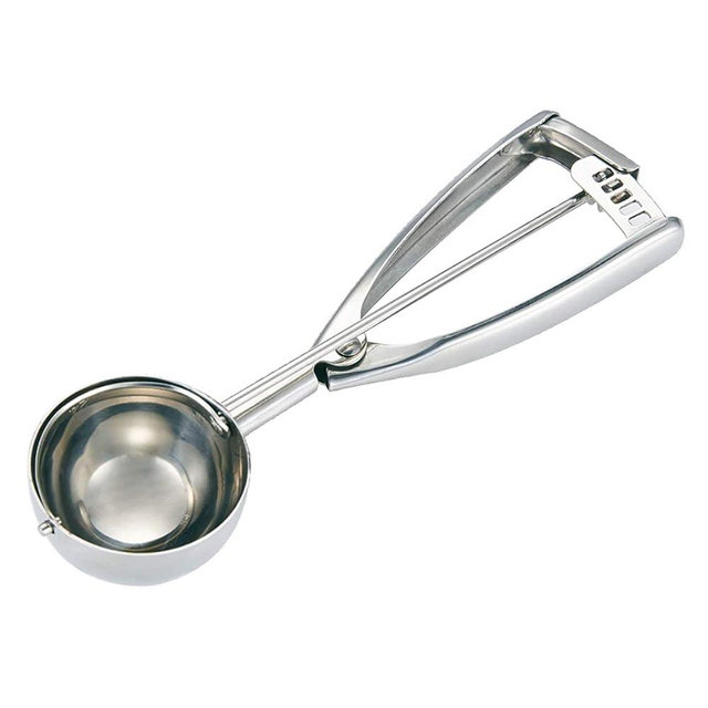 Fayomir cookie dough scooper - Ice Cream Scoop Trigger - 3 Tablespoon/ 45ml/ 1.5 OZ - Selected 18/8 Stainless Steel Dough Scoop Cupcake Scoop Melon Baller