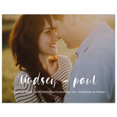 White Simple Wedding Digital Save the Date - Lyons Landscape