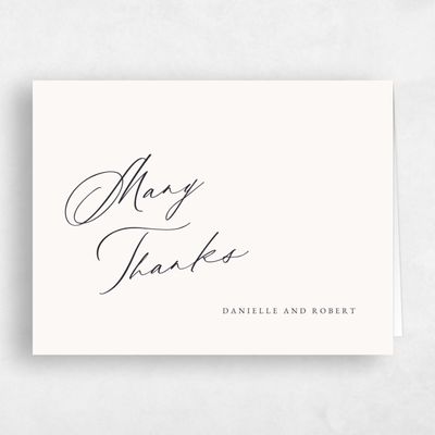 Beige Typography Wedding Thank You - Mesilla Landscape
