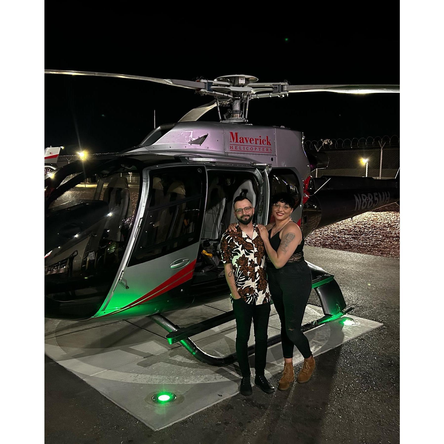 Helicopter ride after the proposal