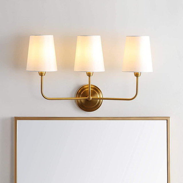 Safavieh SCN4016A Sawyer Brass Gold 3-Light Wall (LED Bulbs Included) Sconce