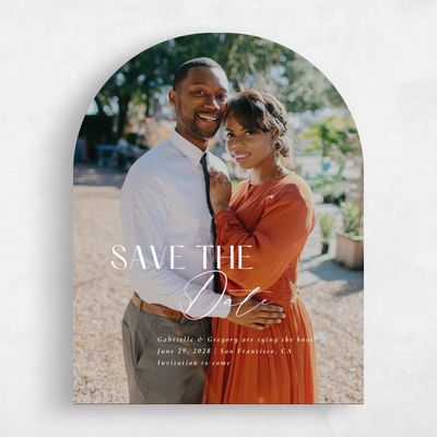 White Arch Wedding Save the Date - Sundell Photo