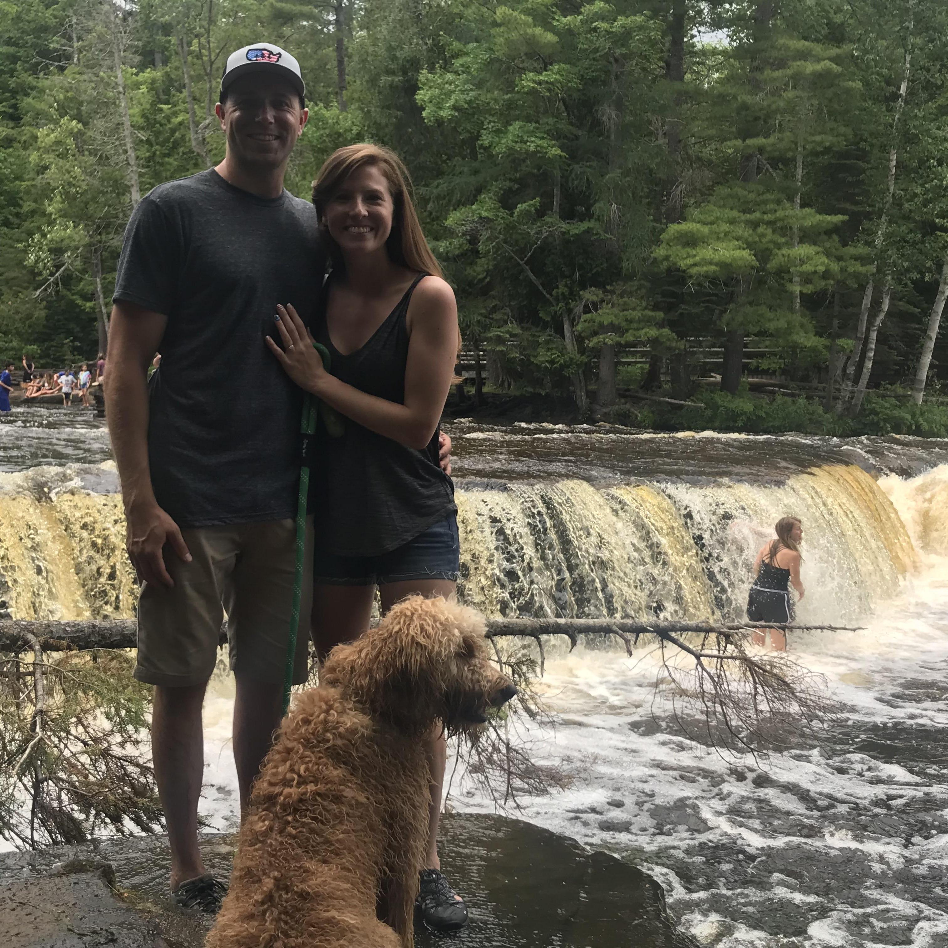 Zach surprised Abby with an engagement at Tahquamenon Falls!