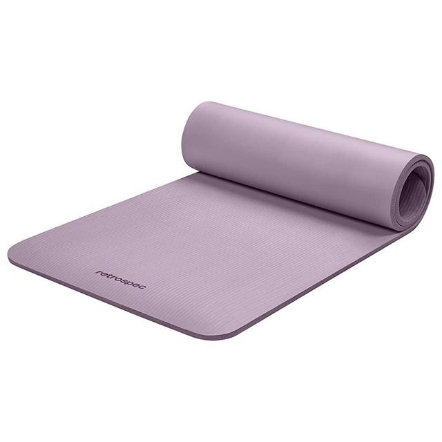 Retrospec Solana Yoga Mat 1" & 1/2" Thick w/Nylon Strap for Men & Women - Non Slip Exercise Mat for Yoga