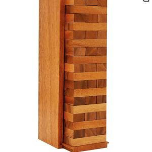 BSIRI Wood Tumbling Tower - Classic Stacking Block Game for Challenging Skills, Ideal for Party, Kids, Building, Camping, Outdoor Games