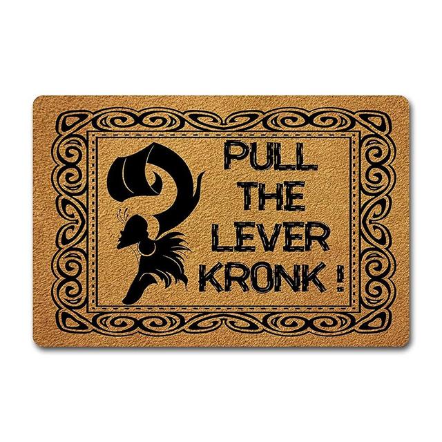 Entrance Mat Funny Door Mat Pull The Lever Kronk (23.6 X 15.7 inch) Non-Woven Fabric Top with a Anti-Slip Rubber Back Hello Doormat Prank Gift Indoor/Outdoor/Kitchen/Bathroom Mat Machine Washable