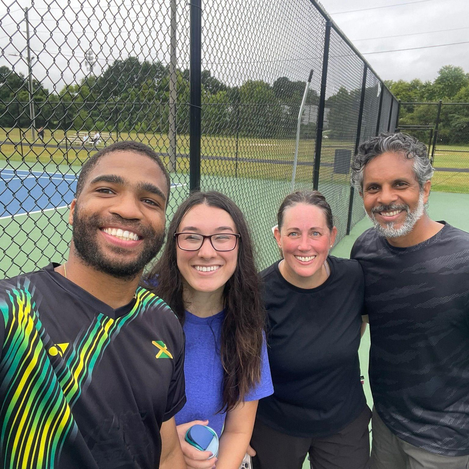 First pickleball session together and with the Ramnanans